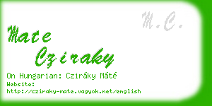 mate cziraky business card