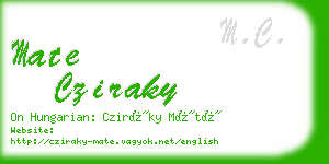 mate cziraky business card